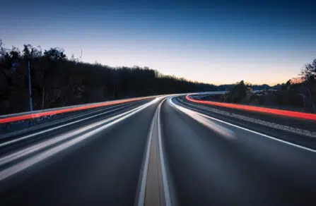 motion blurred image of traffic in the highway